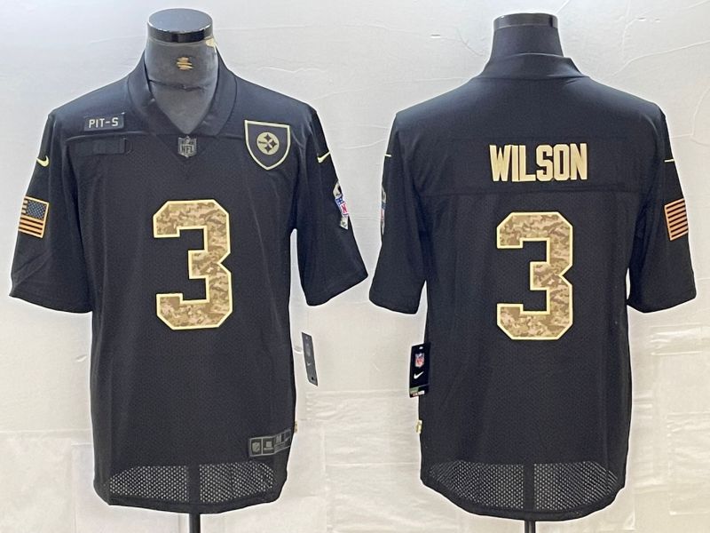 Men Pittsburgh Steelers #3 Wilson Black Camo 2024 Nike Limited NFL Jersey->pittsburgh steelers->NFL Jersey